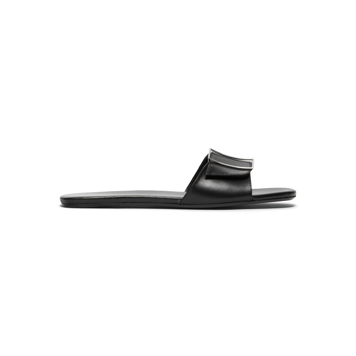 Jude Floor Flat (Black Leather)