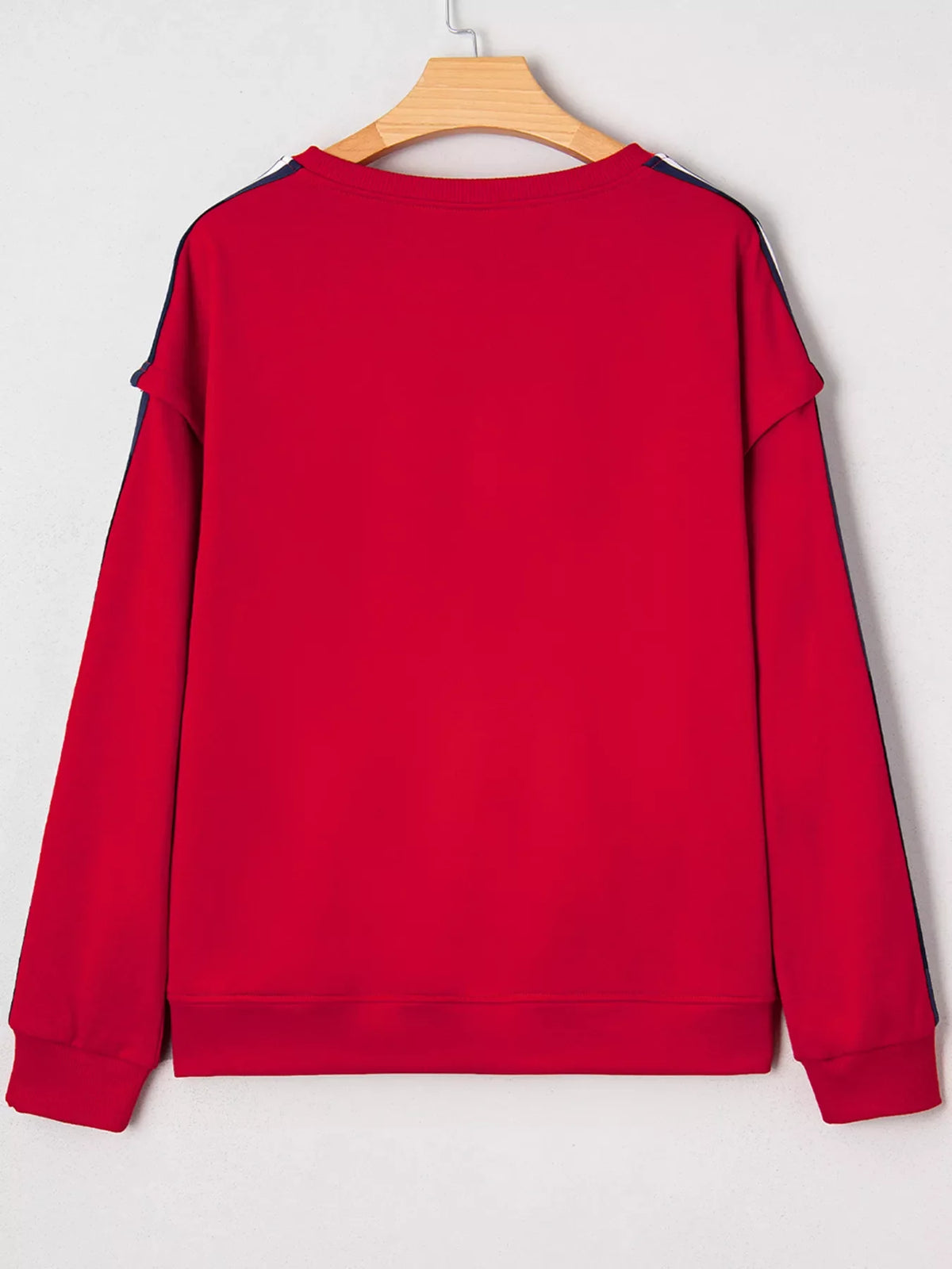 Contrast Striped Detail Varsity Sweatshirt