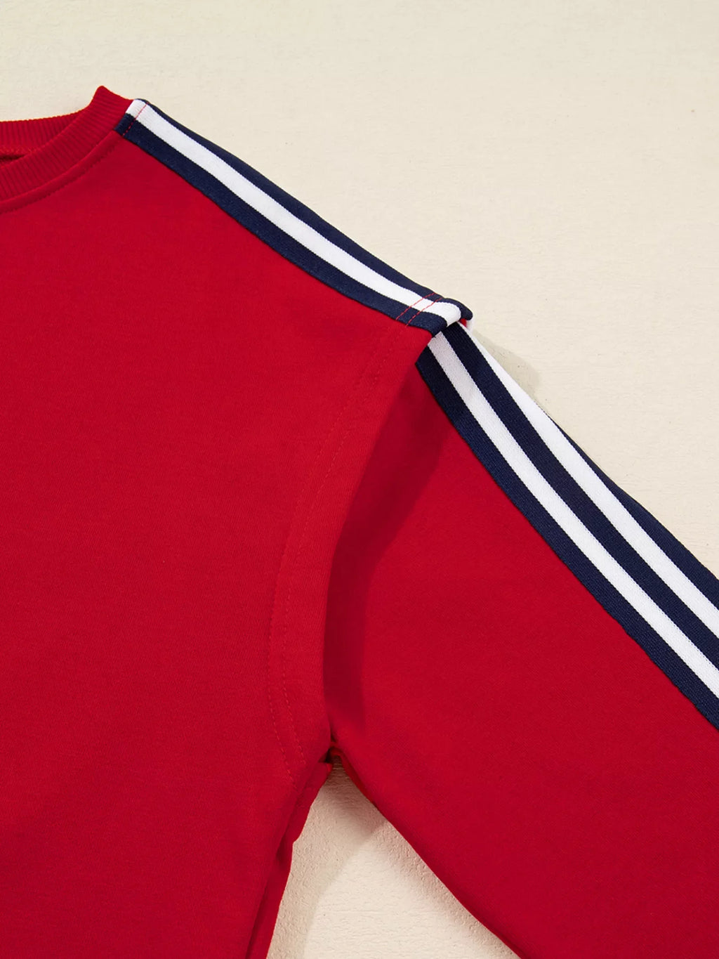 Contrast Striped Detail Varsity Sweatshirt